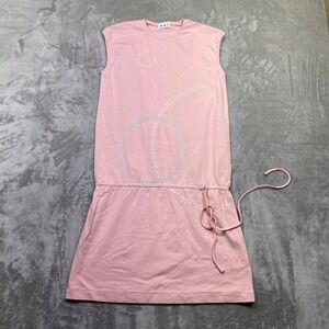 K.A.T. Pink Sleeveless Drawstring Waist Dress Abstract Circles Embroidery Size F
